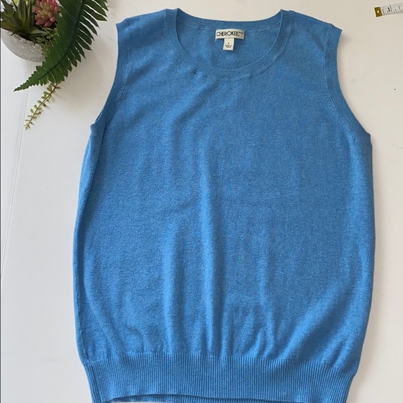 Cherokee Sweaters - Cherokee woman sleeveless blue sweater vest size L